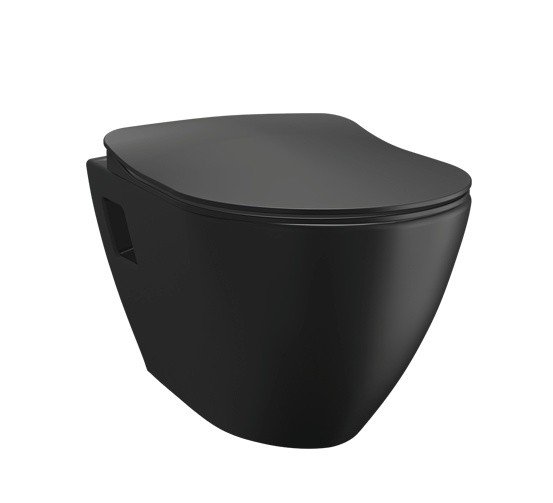 Terra Hänge-WC mit Bidet Farbe: Schwarz Matt